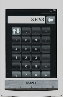 Calculator installed on Sony PRS-T1